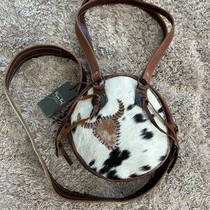 Myra Leather Hairon Crossbody Handbag